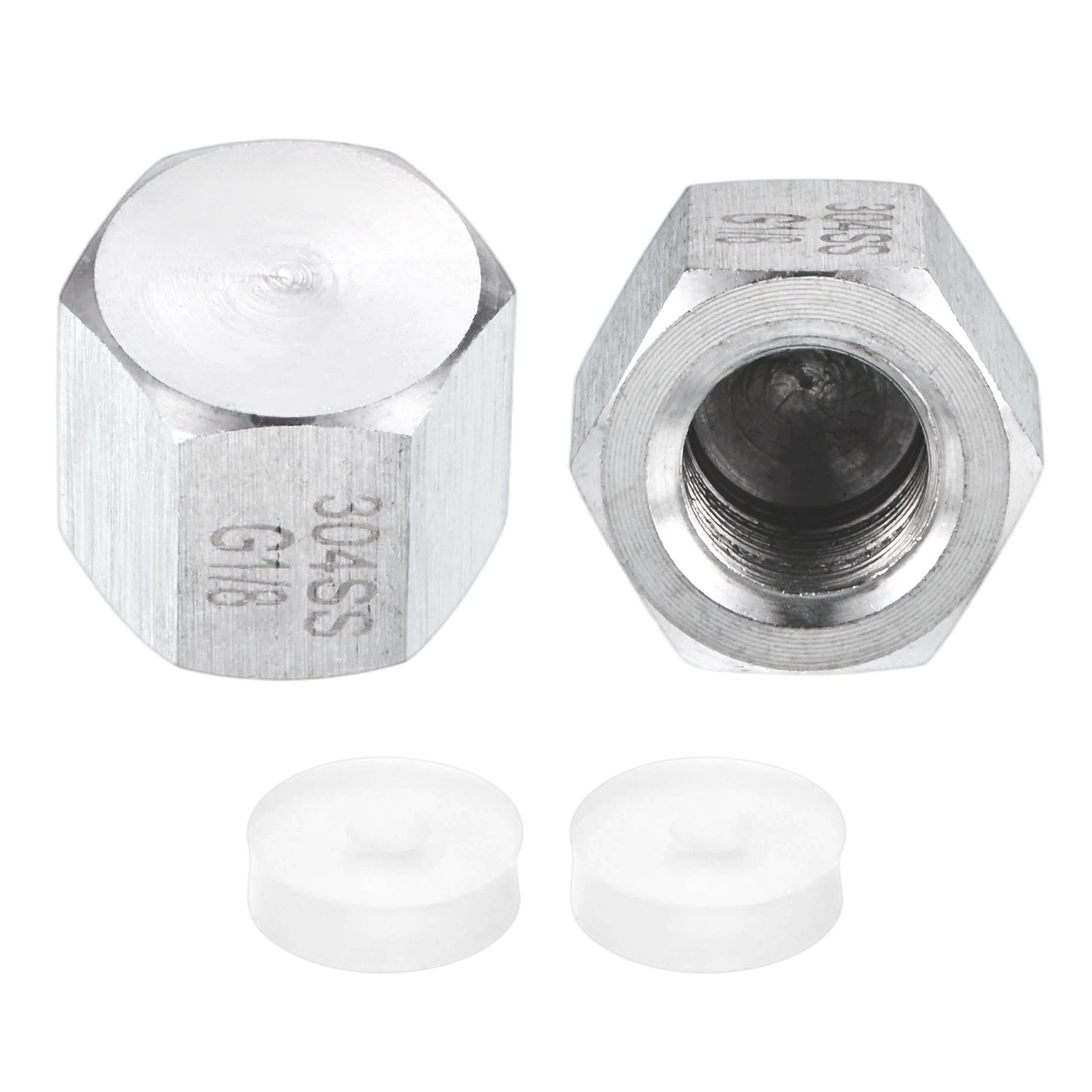 2-Pack Hex End Cap, 1/8 Inch g Female Thread Pipe Fitting