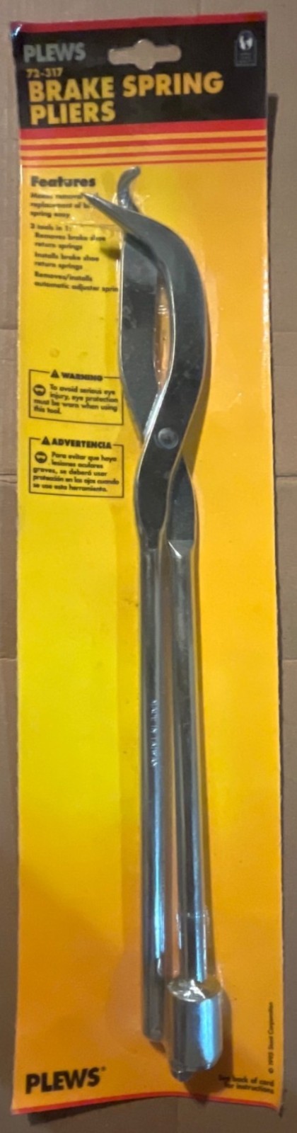 Plews #72-317 Brake Spring Pliers Heavy-Duty Automotive Tool Steel Construction