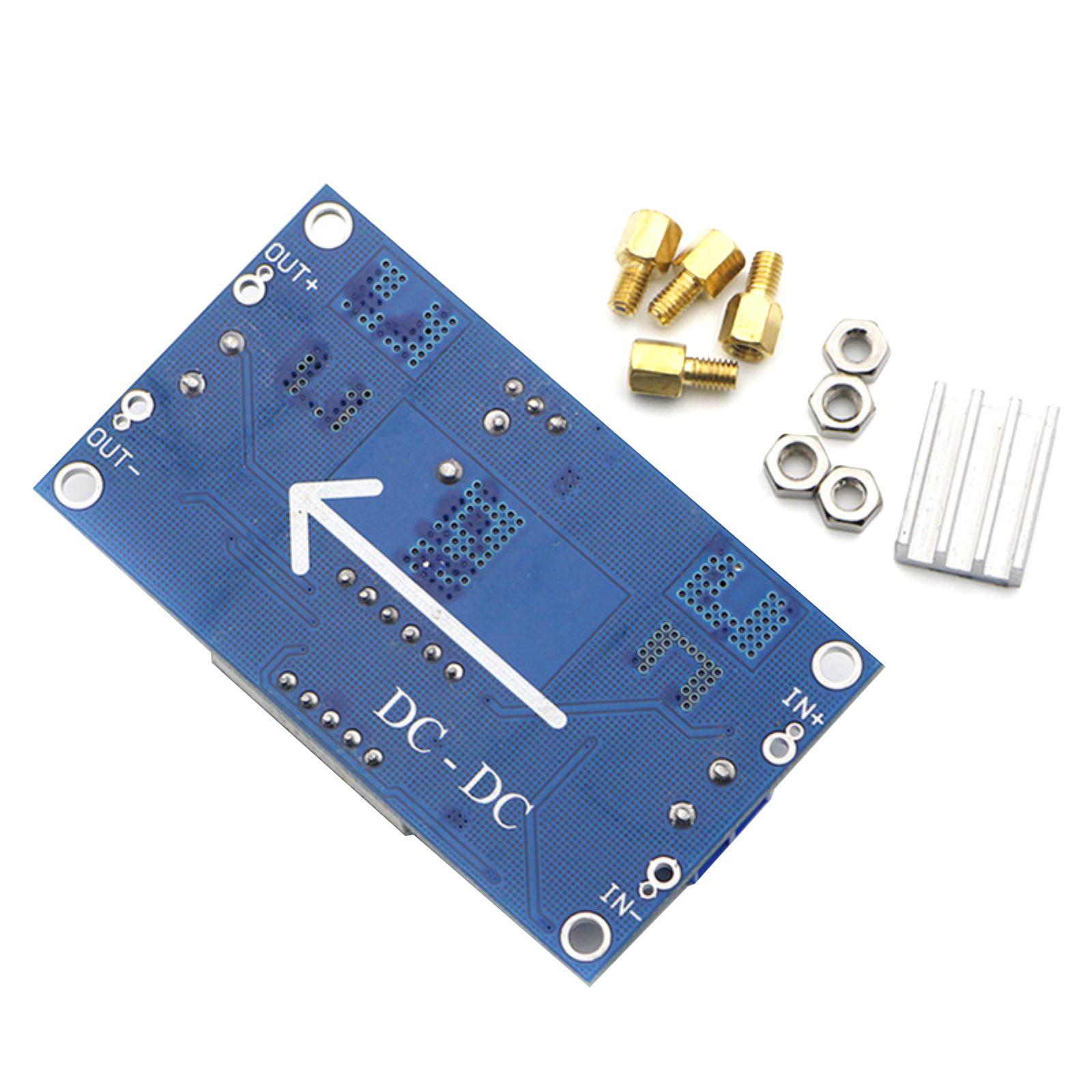 96% Efficiency Voltmeter Heatsink Standoffs DC-DC Step Down 5A Adjustable New