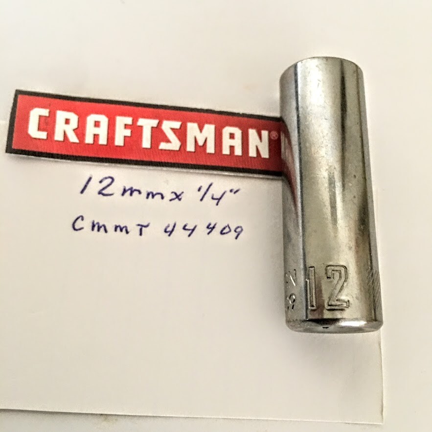 Craftsman  12 mm x 1/4" Dr  6 Pt Standard Deep Socket CMMT  44409 Free USA Ship