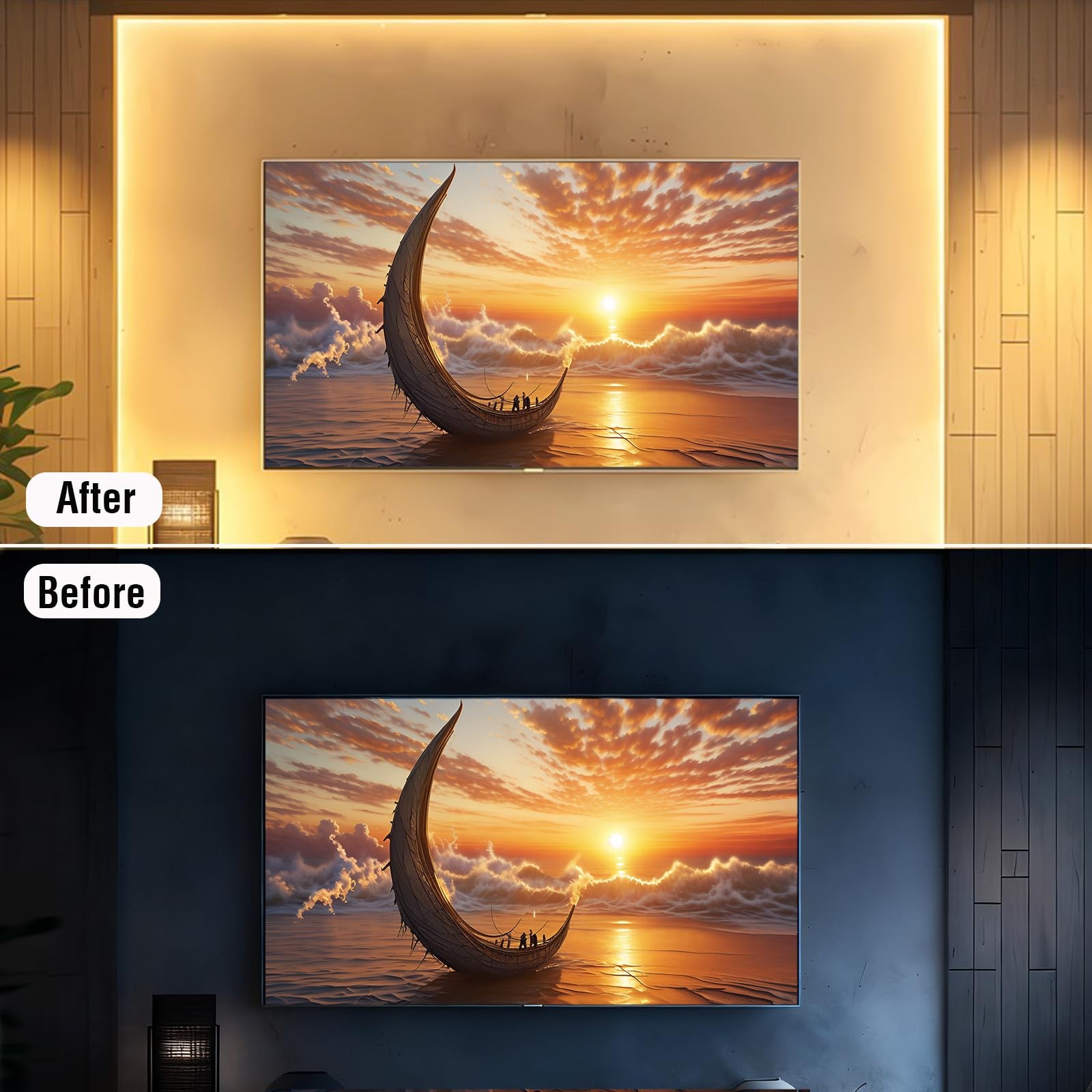 LED Strip Lights 6ft Warm White 2700K with USB Dimmer Switch