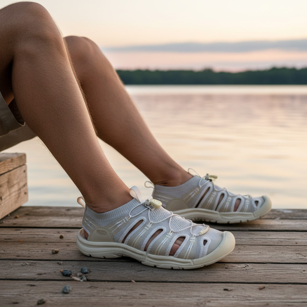 KEEN EvoFit One Water Sandal Triple White Size 13M Men’s Quick-Dry Outdoor Shoes