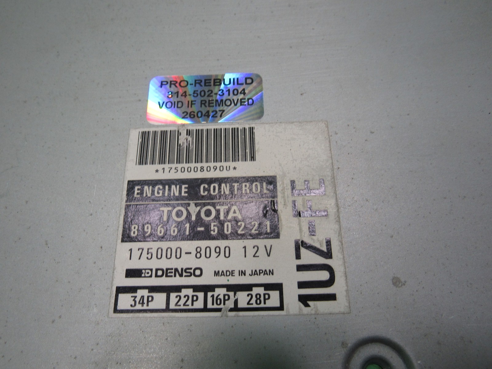 89661-50221 95 LEXUS LS400 ECU ECM PCM ENGINE COMPUTER CONTROL REBUILT 0427