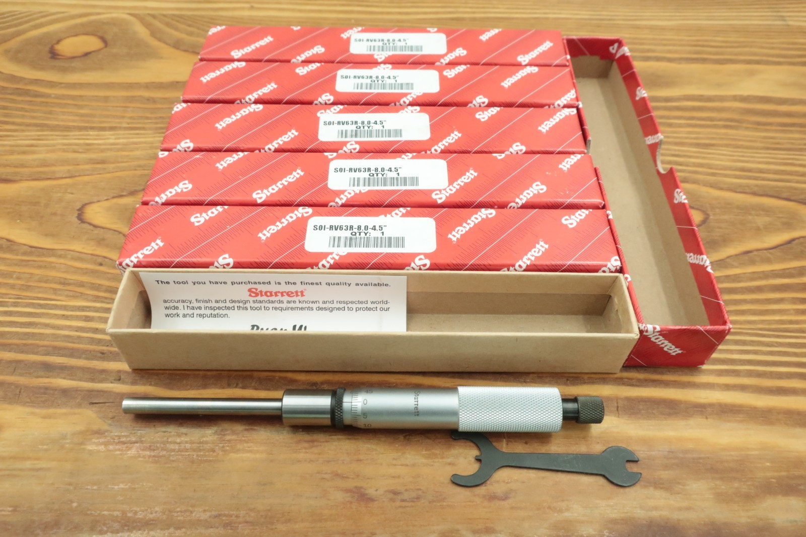 Starrett RV63R Micrometer Head No. 63 Reverse Reading 8-4.5" 1 Per Order New