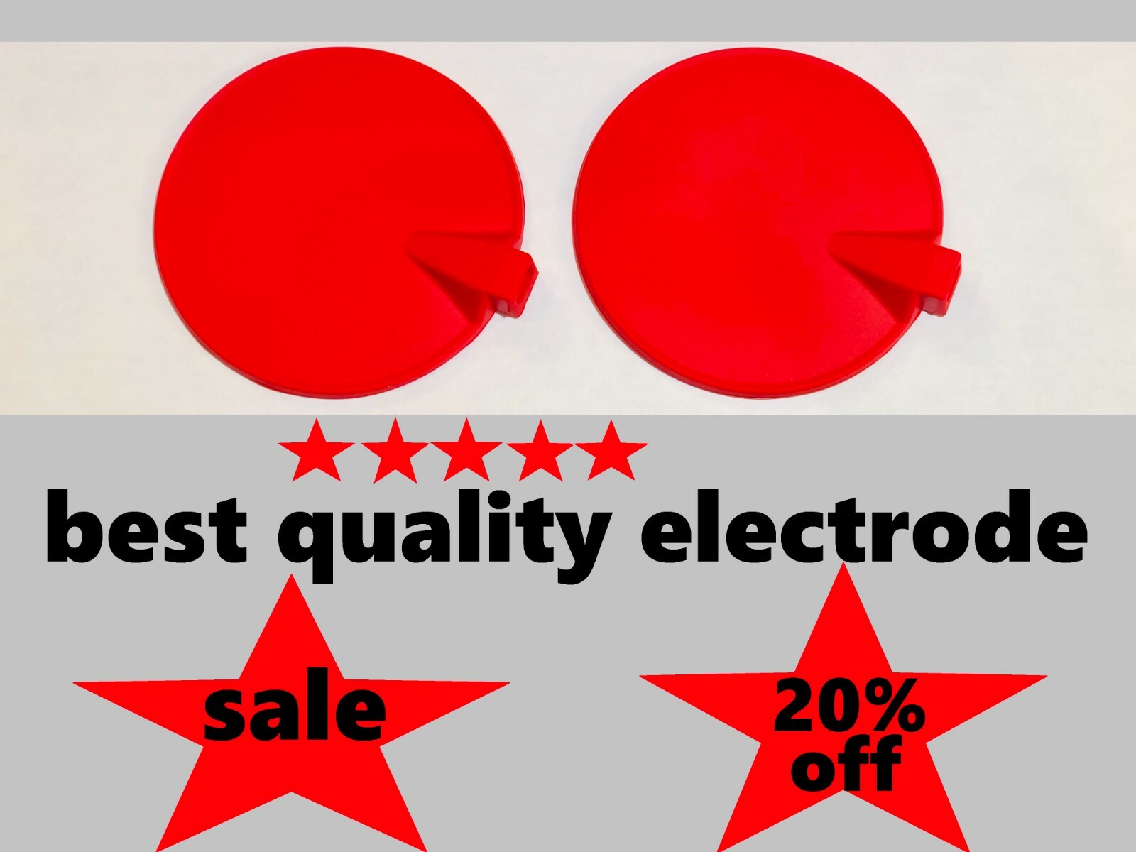 Replacement Reusable Rubber Carbon Electrode Pads Red, 2/pack, 3"