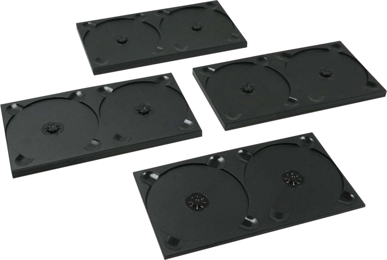 (10) CD2R42BK 2 Disc Capacity Black CD DVD Glue In Longbox Replacement Tray