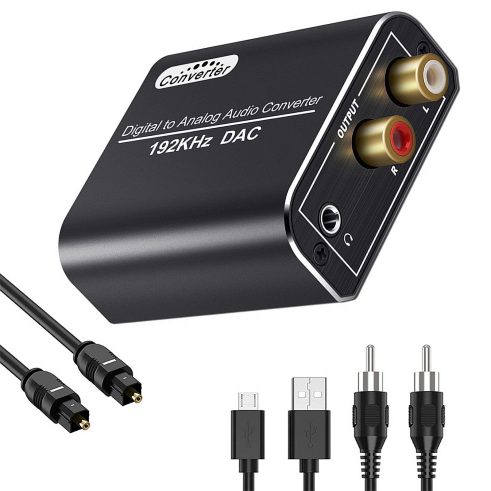Portable Digital Audio Converter SPDIF Optical to Analog RCA Housing Plug & Play