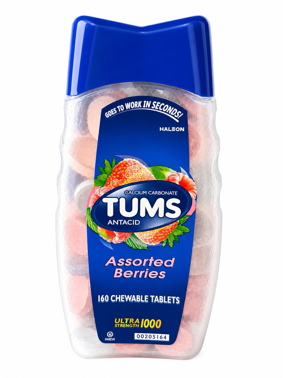 TUMS Ultra Strength 1000 Antacid Assorted Berries 160 Chewable Tablets New