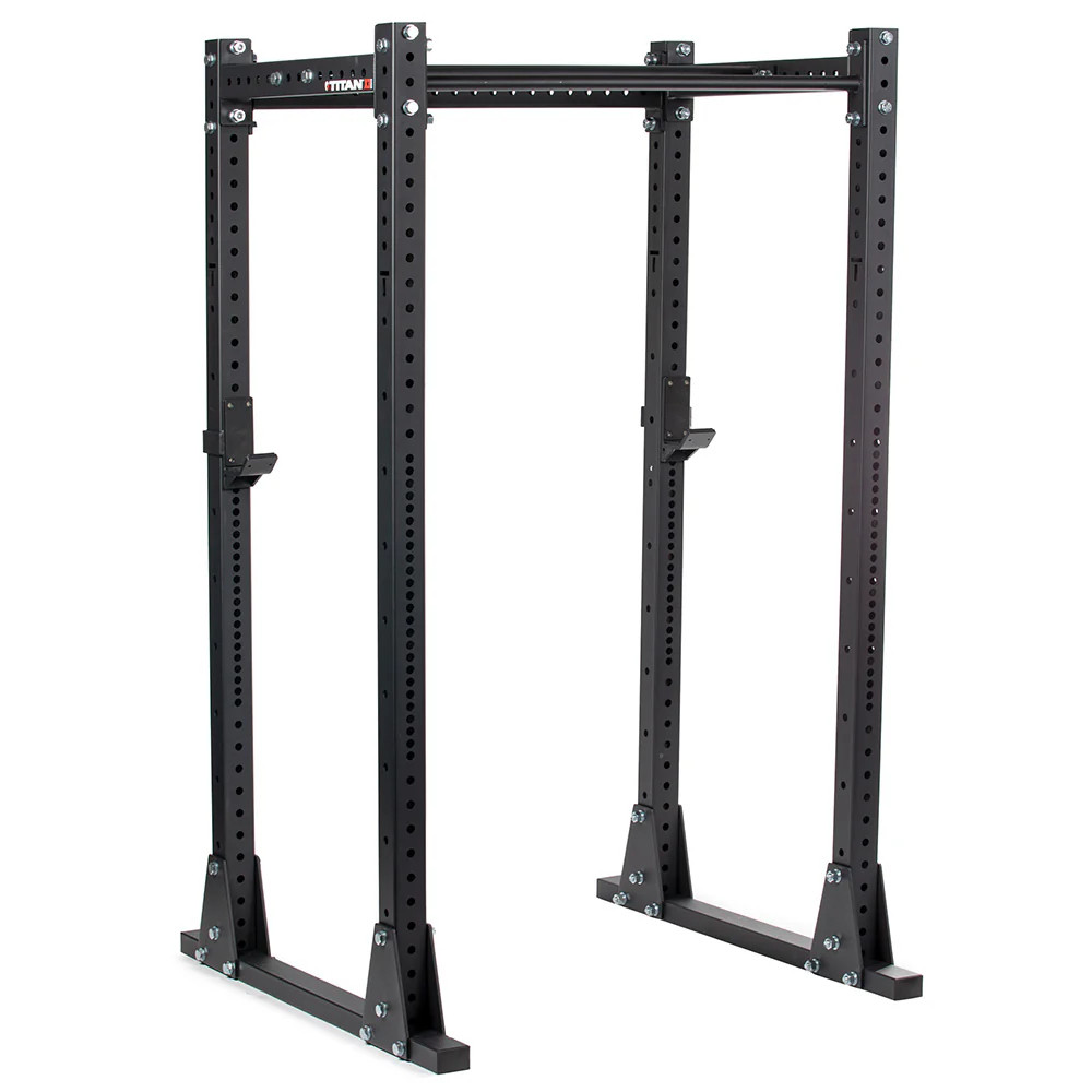 Titan Fitness X-3 Series Flat Foot Power Rack, 82"H x 30"D, Weight Plate Holders