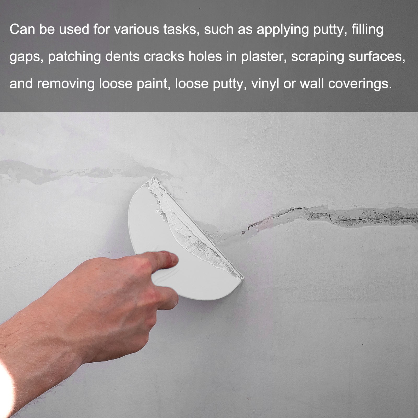 10pcs Putty Scraper 3" Width 2mm Thin Flexible Plastic Putty Knife Gray,