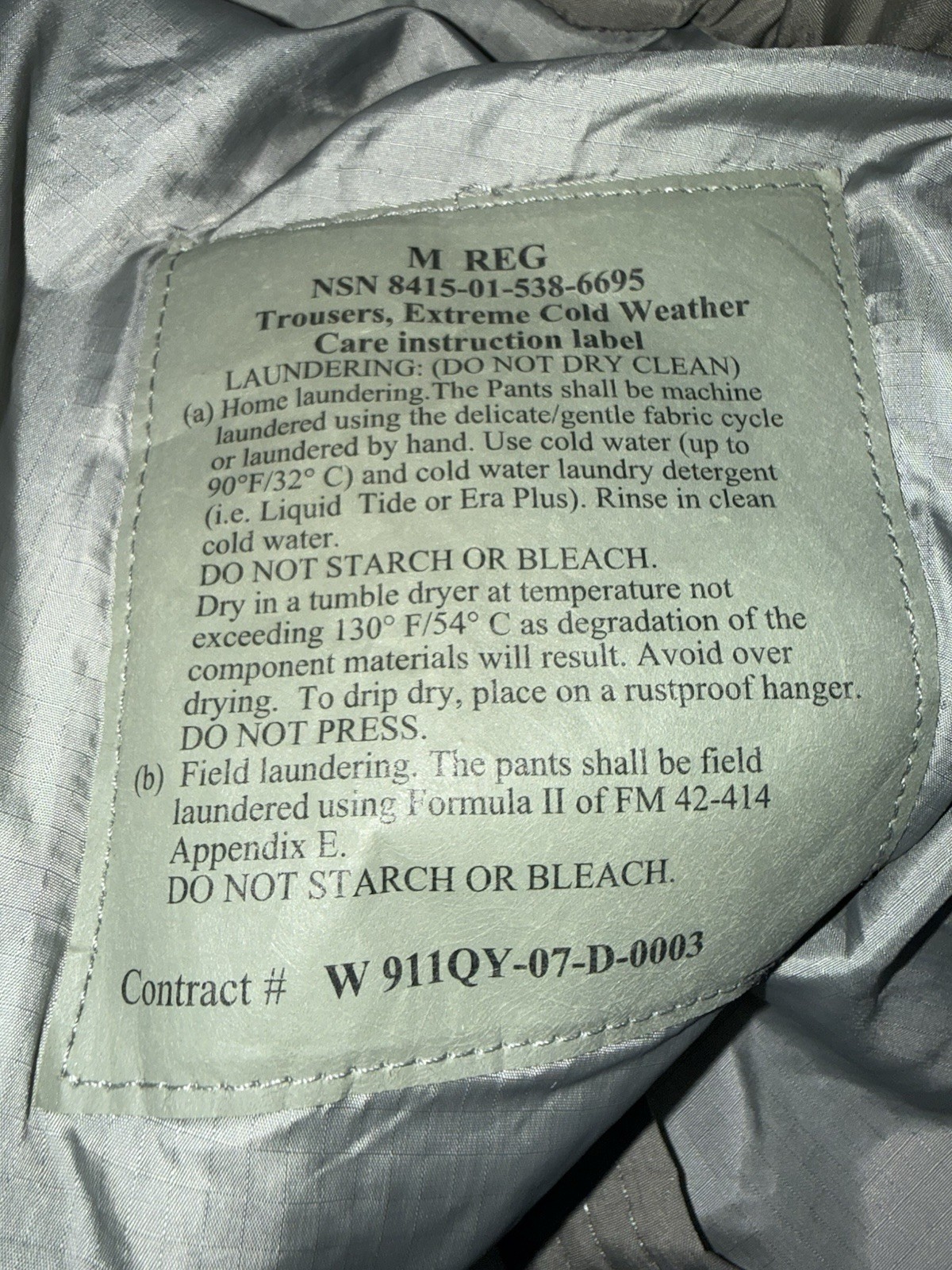 Extreme Cold Weather Trousers Medium Regular Militaria (MGjun58)