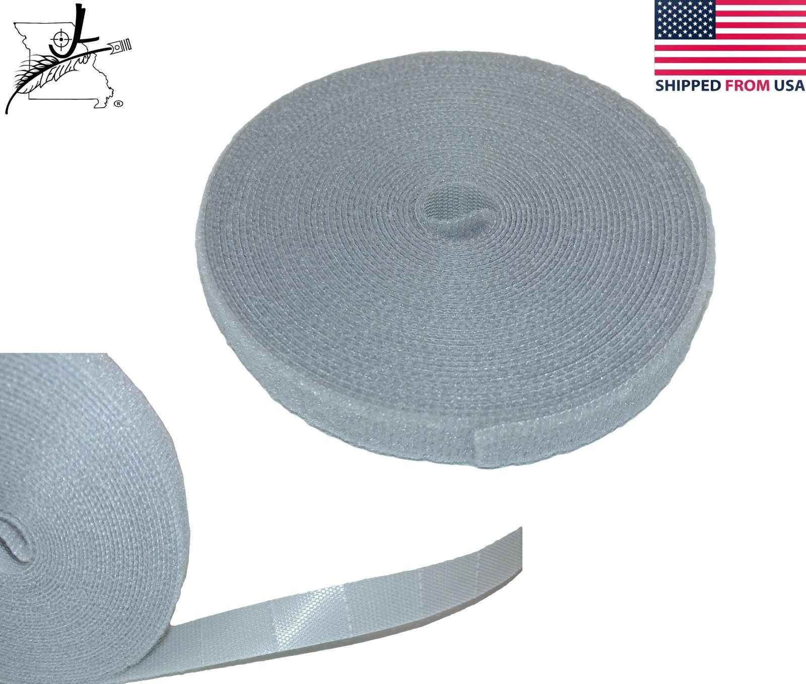 15' Roll Hook & Loop Cord Management Holder Tape Easy Tear 3/4" Sections 7/16" W