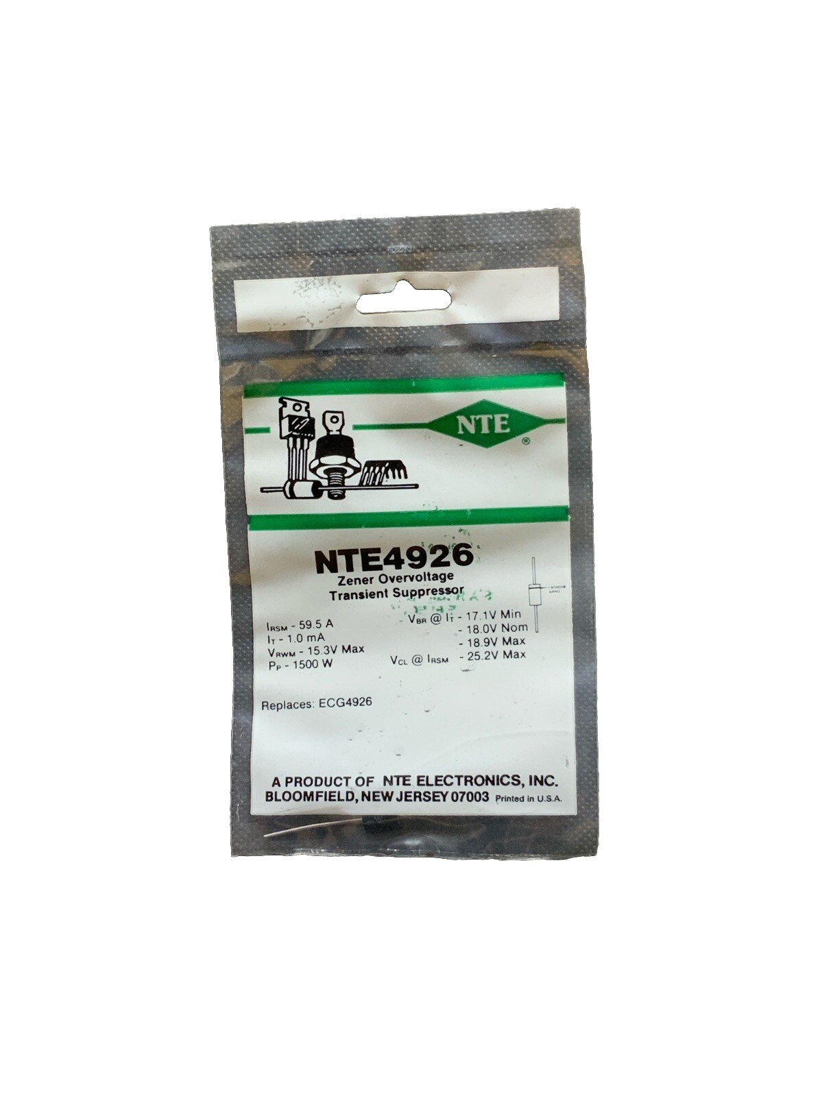 NTE4926 Zener Overvoltage Transient Suppressor ECG4926