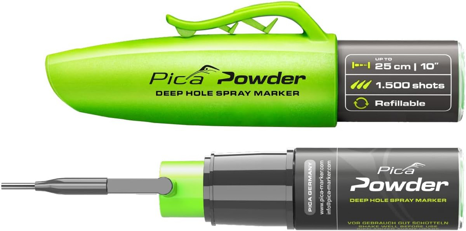 Pica Powder® Deep Hole Spray Marker PICA2020. Holes from 3Mm & Marks through
