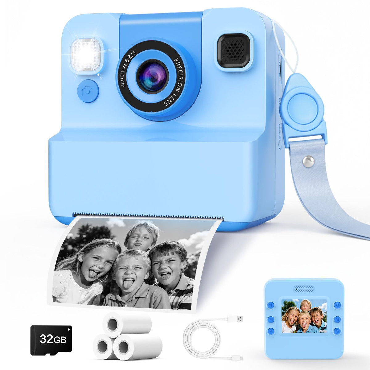 Cigxavo Kids Camera Instant Print Flip Lens 1080P Hd Video Inkless Toddler