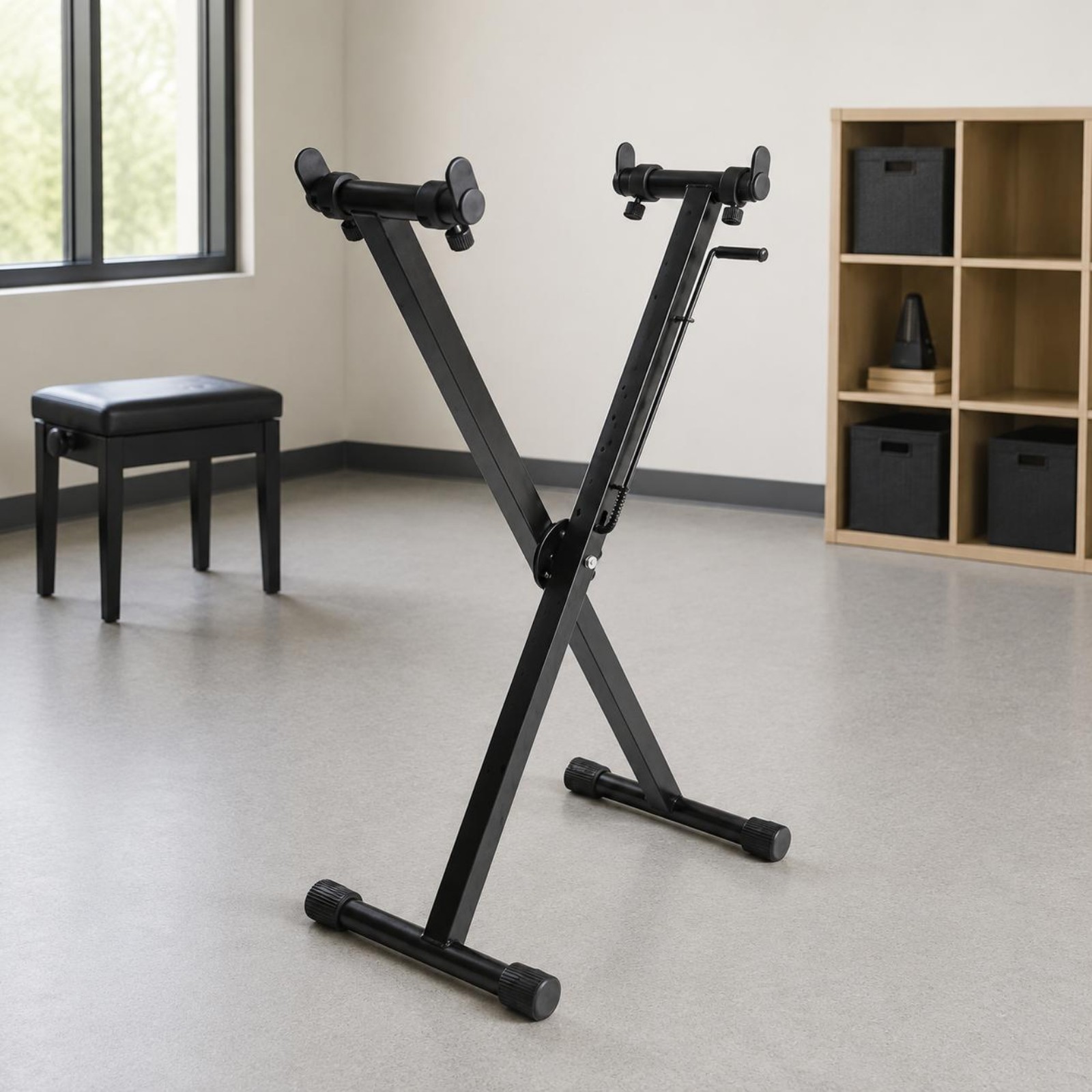 X-Shaped Frame Keyboard Stand Locking Straps Double X Keyboard for Stage,