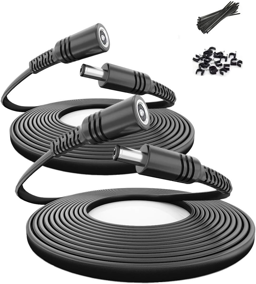 Itramax 20ft 12V DC Extension Cable (2 Pack),DC 2.1mm x 5.5mm 20FT, Black