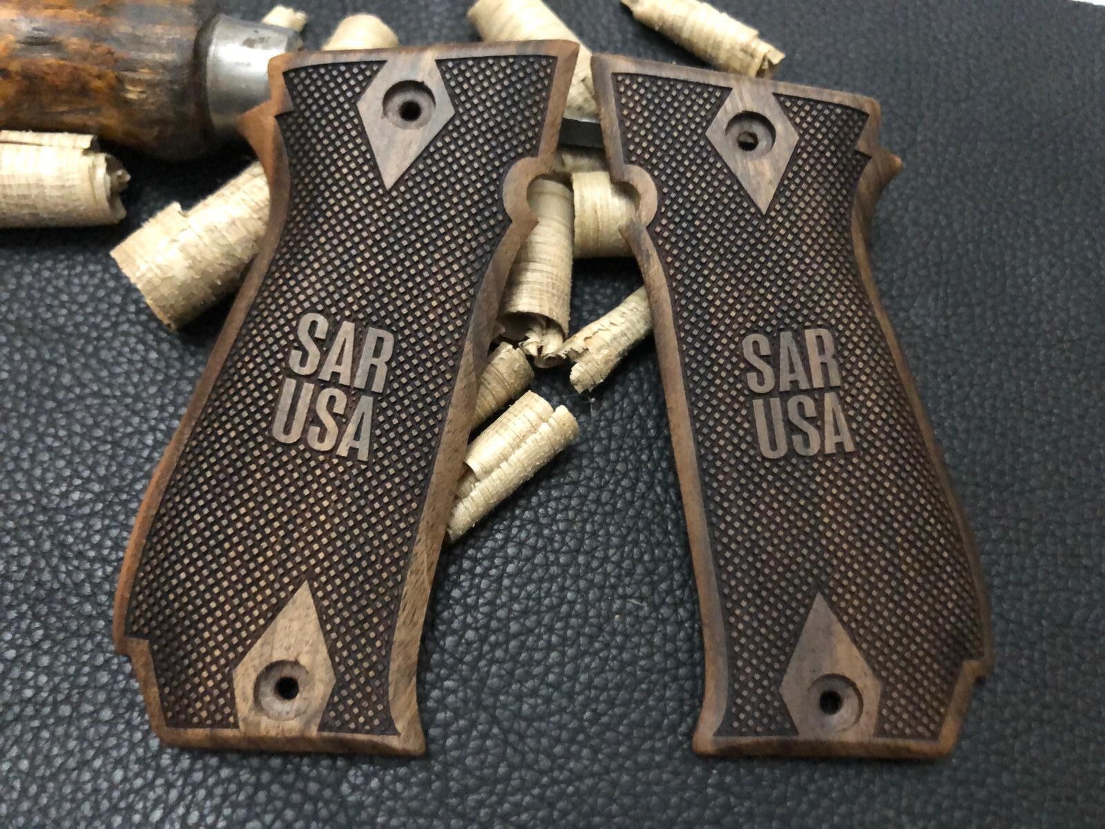 Sar Arms K2 45 Turkish Walnut Wood Grips. SARSILMAZ  K2 45 SAR USA Checkered A+