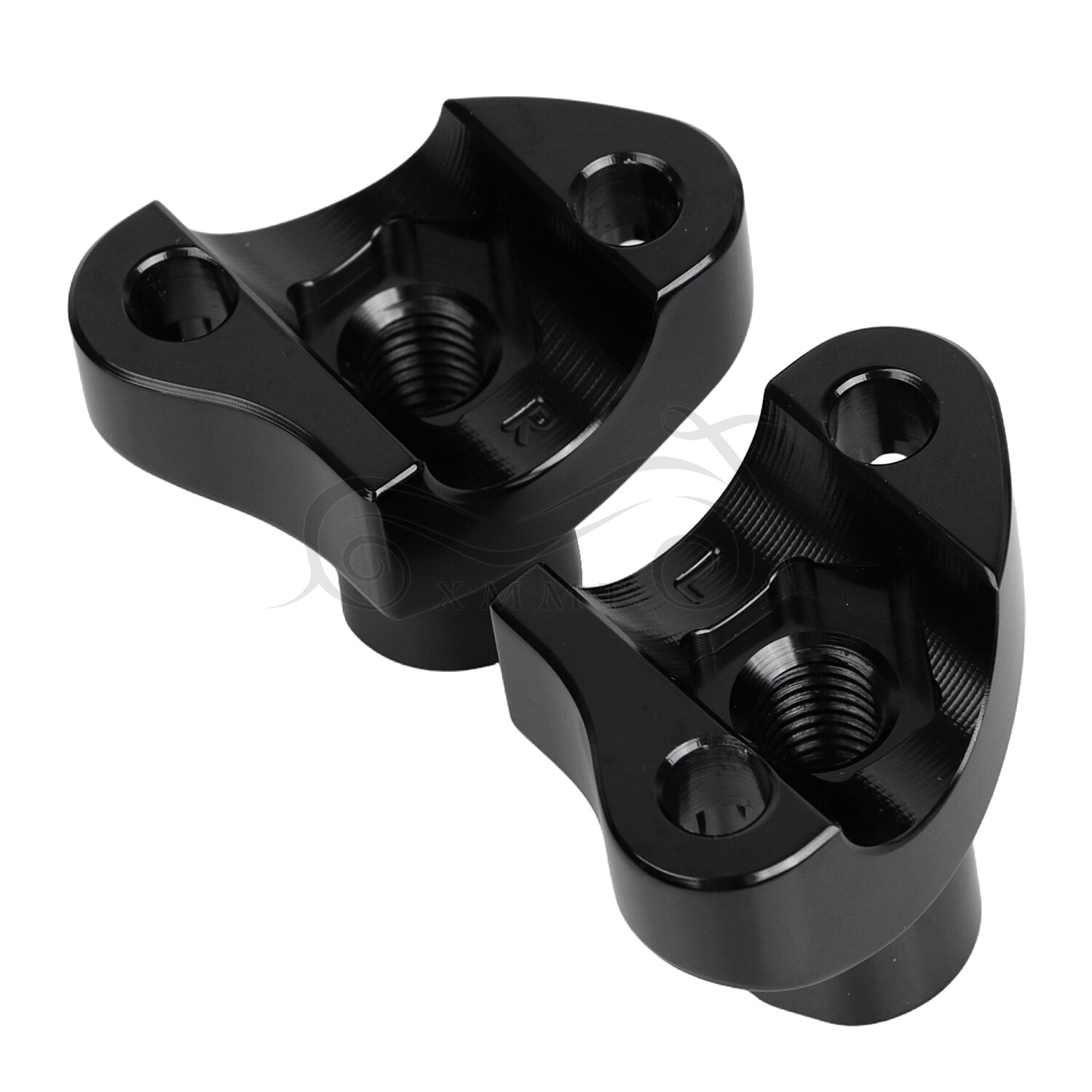 Black 1" Handlebar 2” Risers For Harley Dyna Street Bob Softail Sportster XL 883