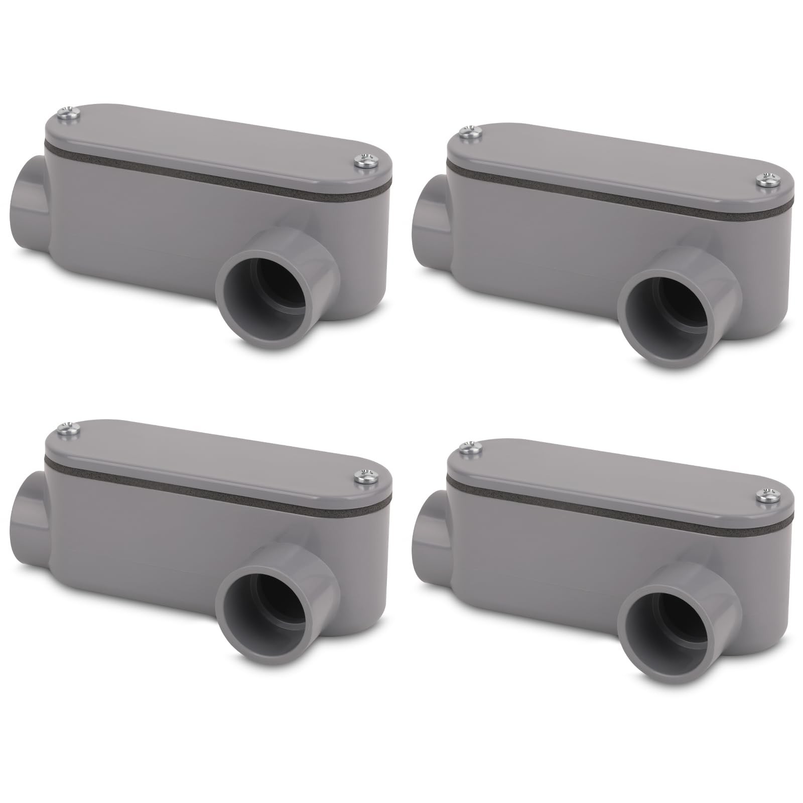 4Pack 3/4 Inch Rigid PVC Conduit Body Type LL, Slip x Slip PVC Conduit Bodies...