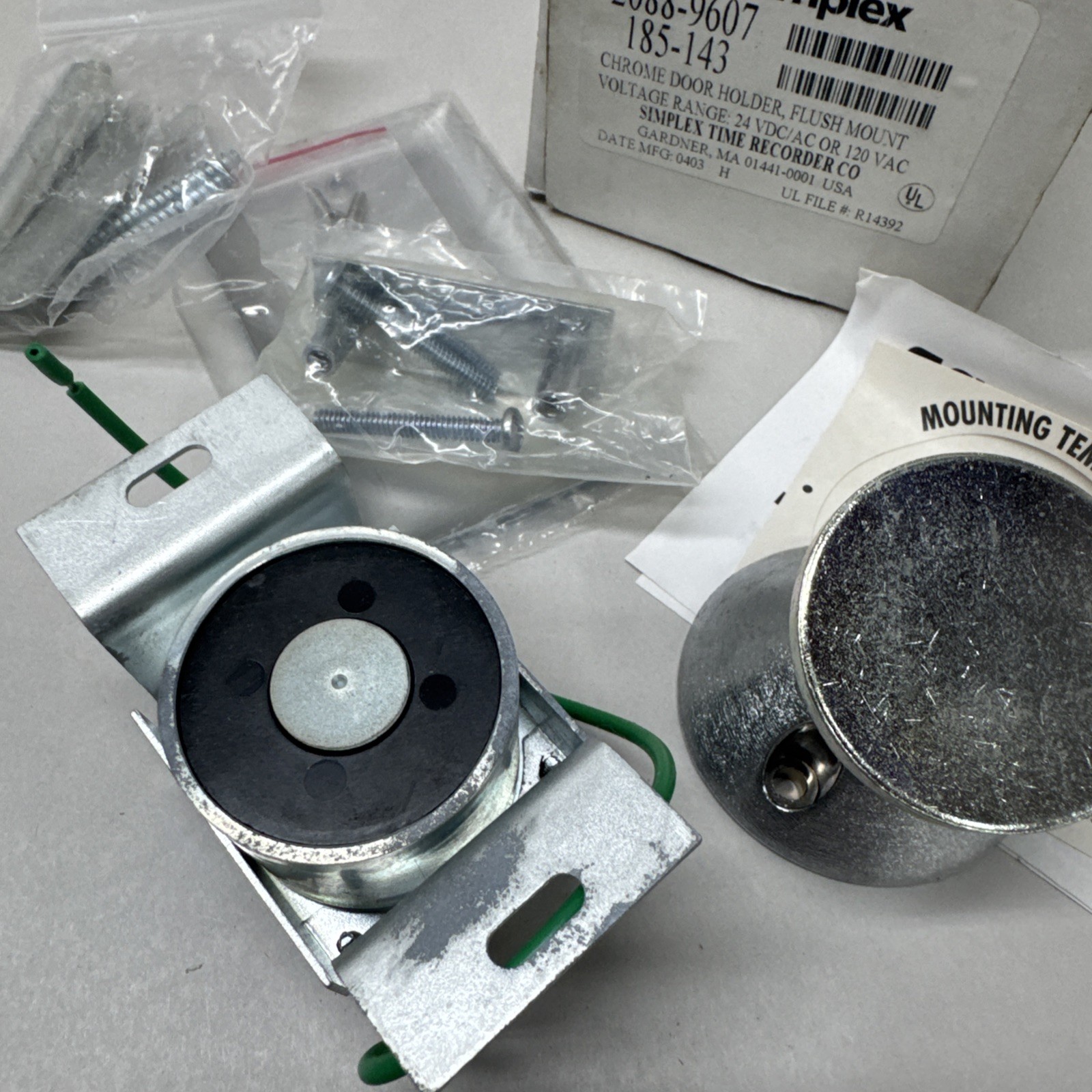 SIMPLEX 2088-9607 185-143 Chrome Door Holder Flush Mount 120 VAC 24 VDC/AC