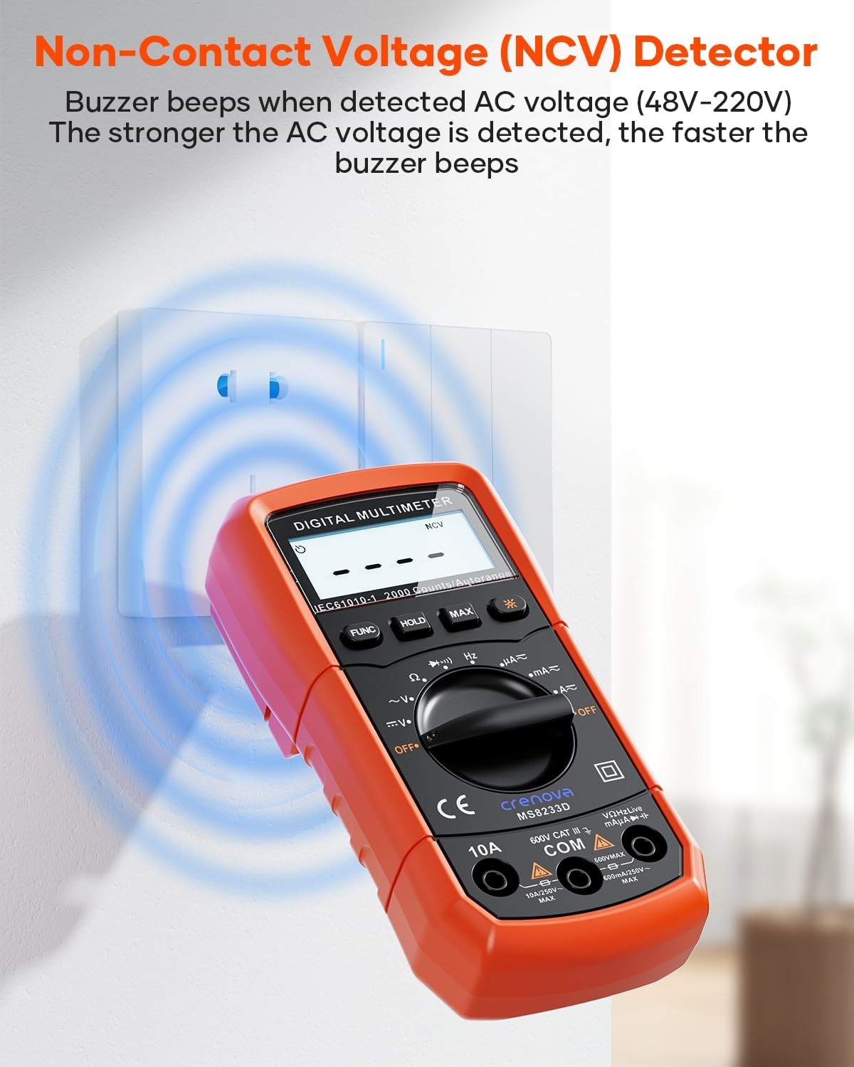 6000 Counts Digital Multimeter AC DC Volt Meter Ohm Amp Tester - Voltage, Curren