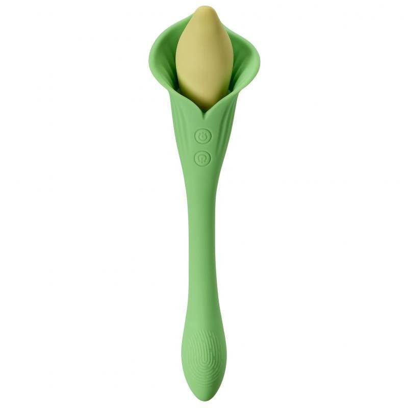 Cloud 9 Spathe Lily Dual Motor Vibrator Bendable Green Rechargeable