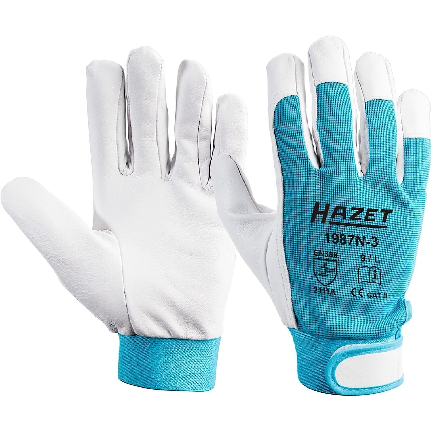 Hazet 1987N-3 Working Gloves, Genuine Leather