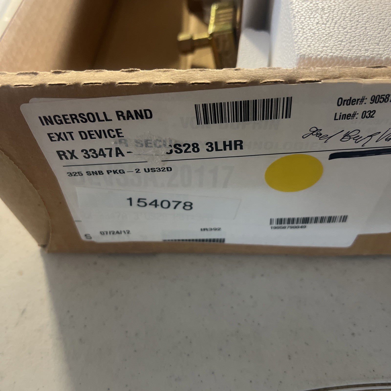 INGERSOLL RAND Exit Device RX 3347A Crash Bar With Vertical Rods ￼