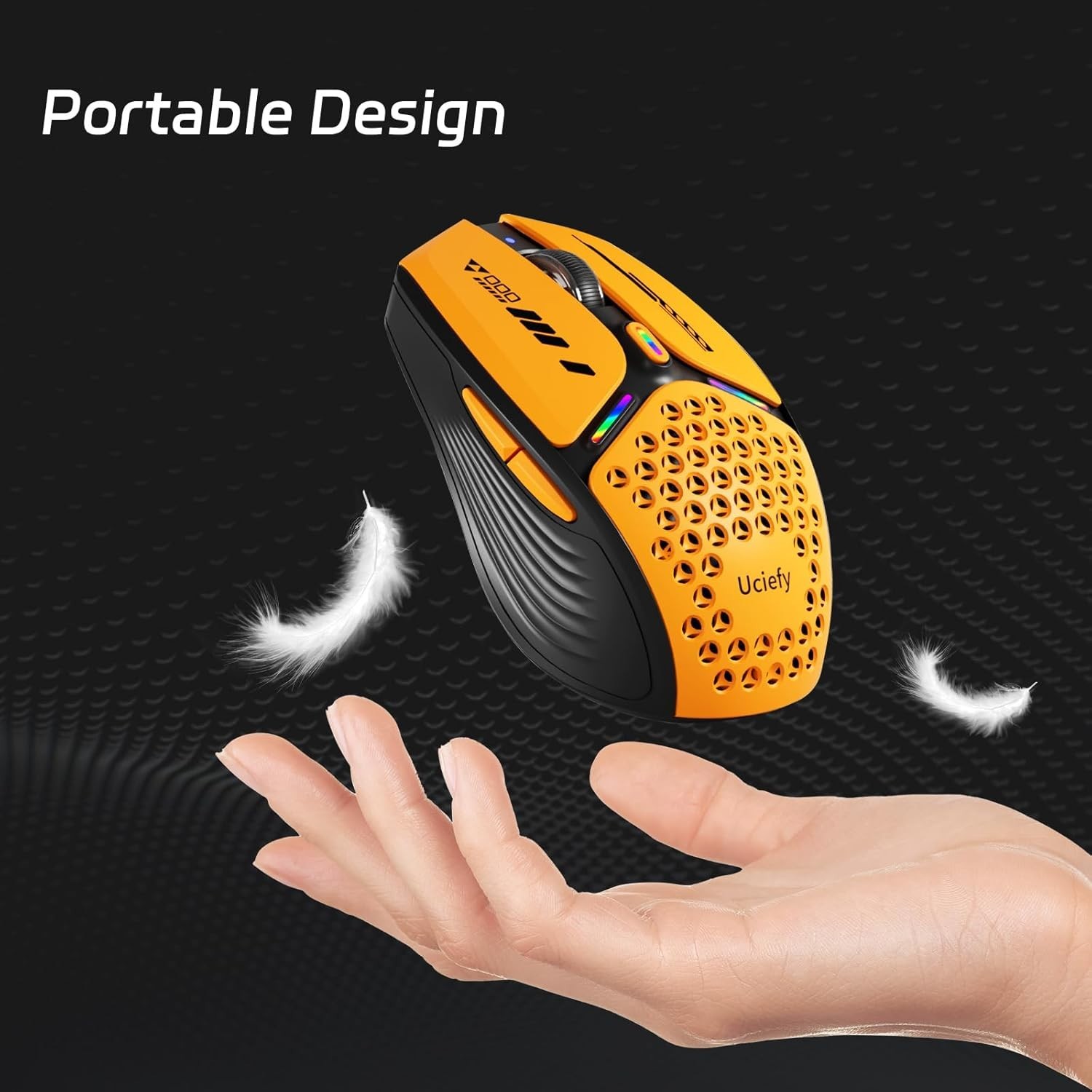 Bluetooth Wireless Mouse, (Bt5.0/5.1+2.4Ghz) USB C Rechargeable LED Mouse Batter