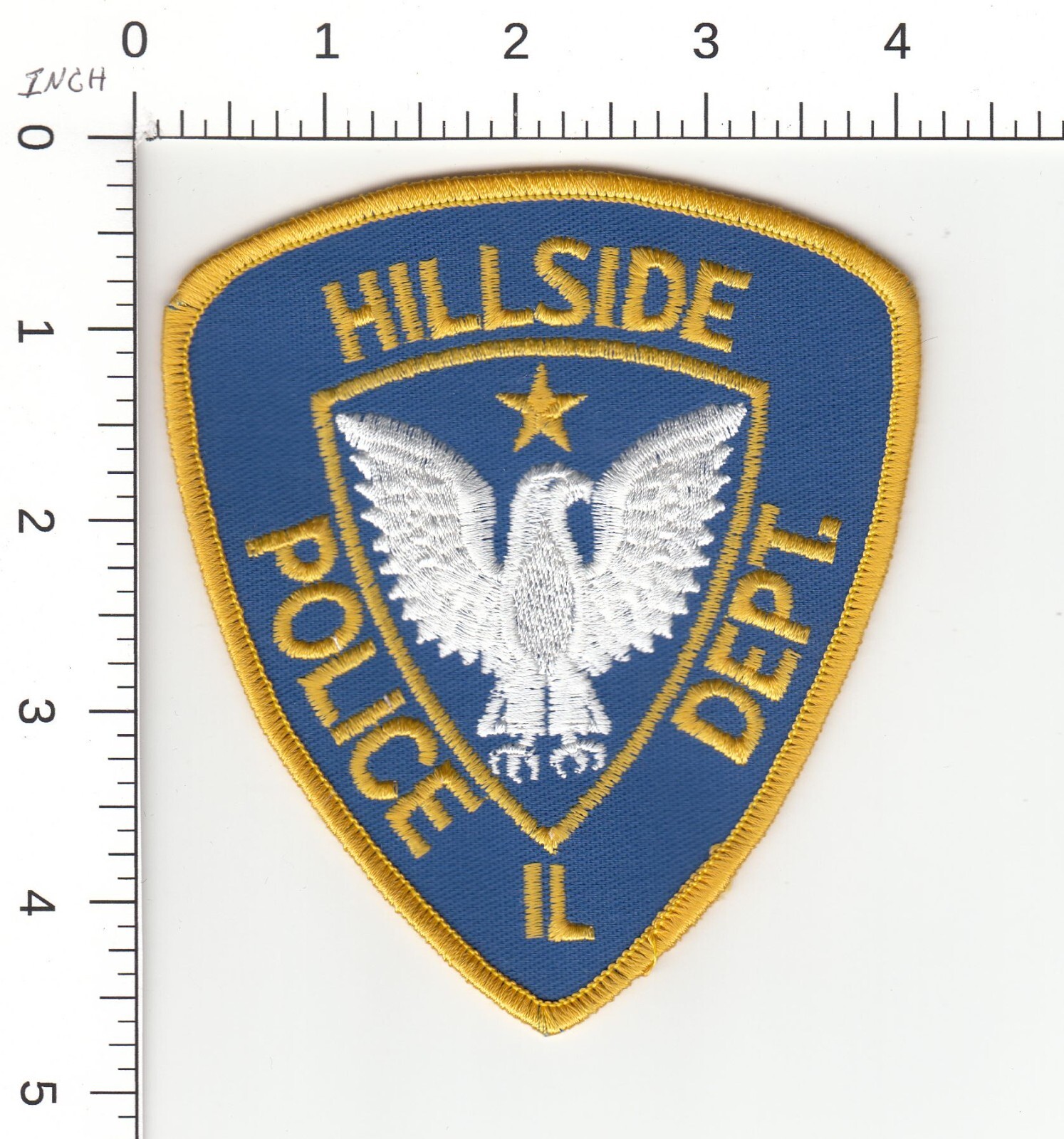O/S HILLSIDE ( RANK VERSION GLD ) ILLINOIS POLICE COLLECTIBLE PATCH