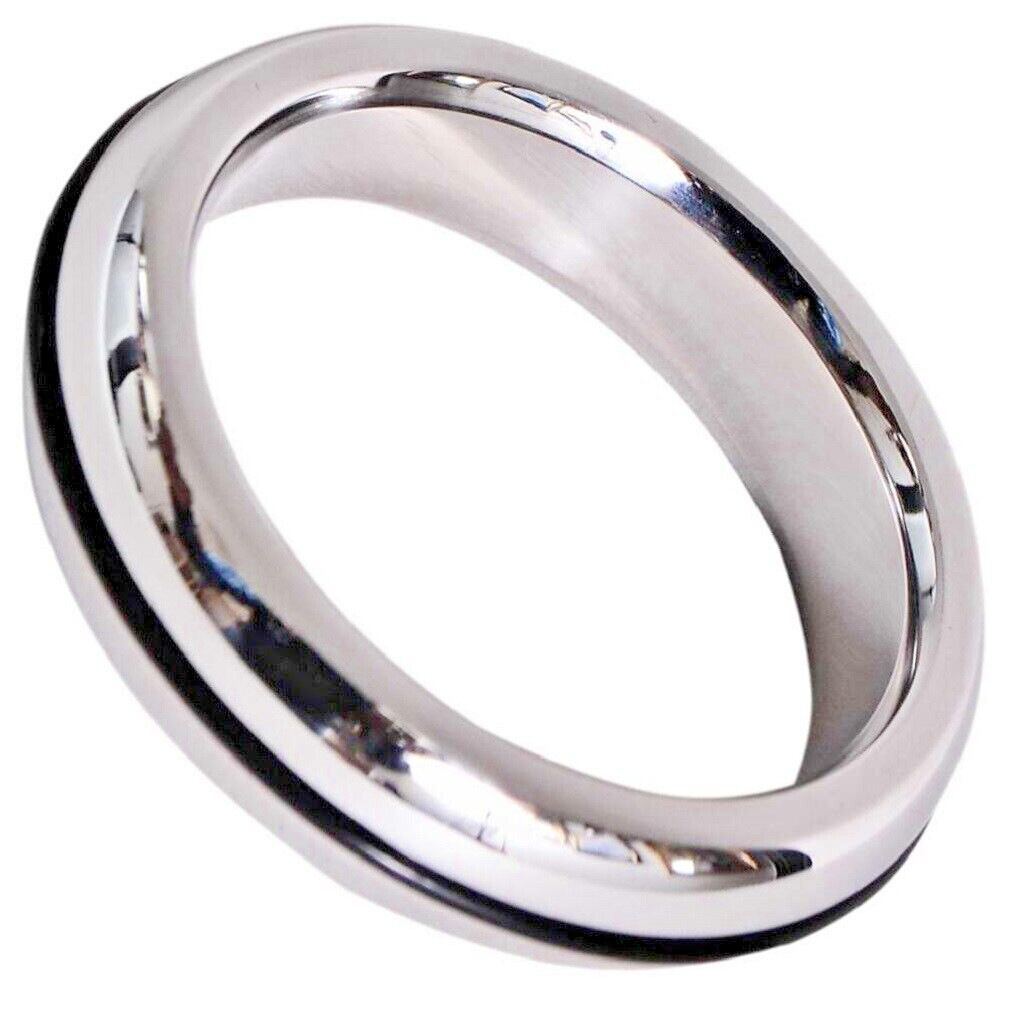 Donut Ring with Black O-Ring - 316L Surgical Steel Head Ring For Men