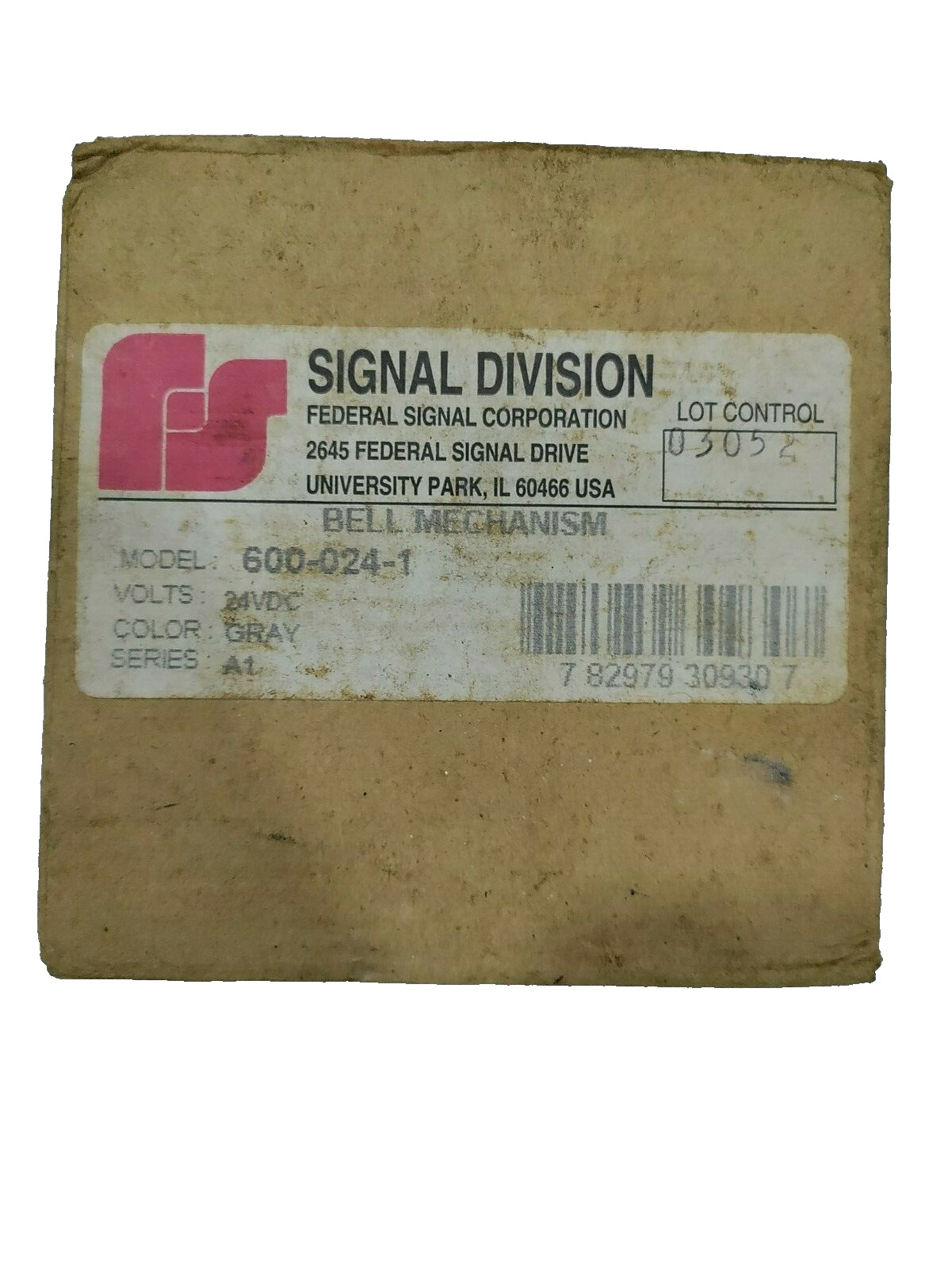 *NEW IN BOX* FEDERAL SIGNAL 600-024-1 BELL MECHANISM series A1 Color Grey 24v Dc