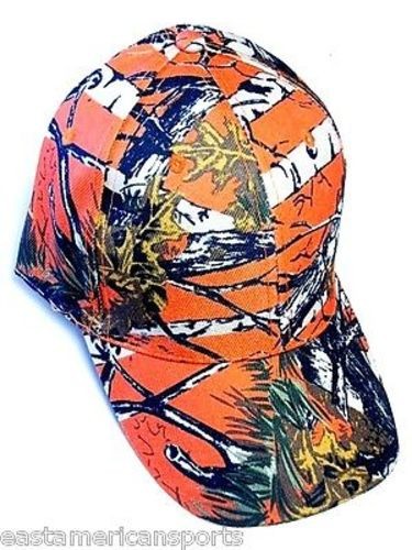 Camouflage Camo Hardwoods White Bark Real Tree Orange Snow Hat Cap Hunting Fish