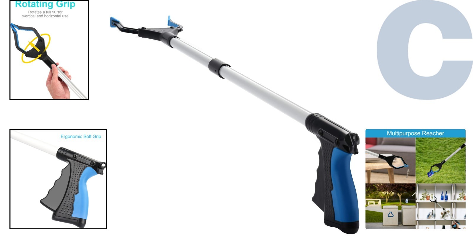 Lightweight 32-Inch Tool with Ergonomic Trigger for Effortless Grabbing