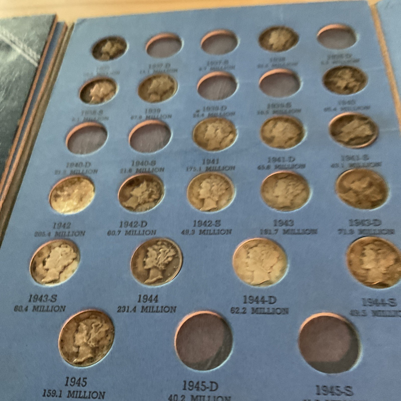 Whitman Mercury Head Dimes Collection With 29 Coins