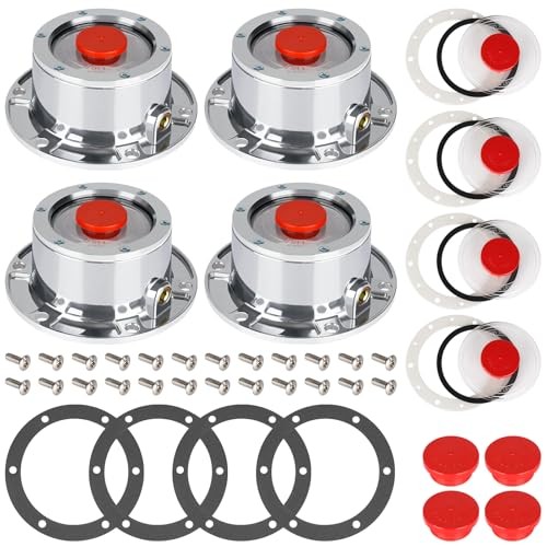 4 Pack 343-4009 Trailer Hub Caps with Oil Window Cover Kit 4 Set 4PCS SET