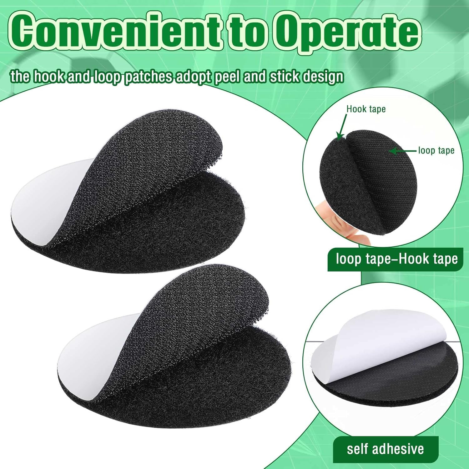 CHENGU 12 Pairs Referee Patch Hook and Loop Dots 3 Inch Self Sticky Circle round