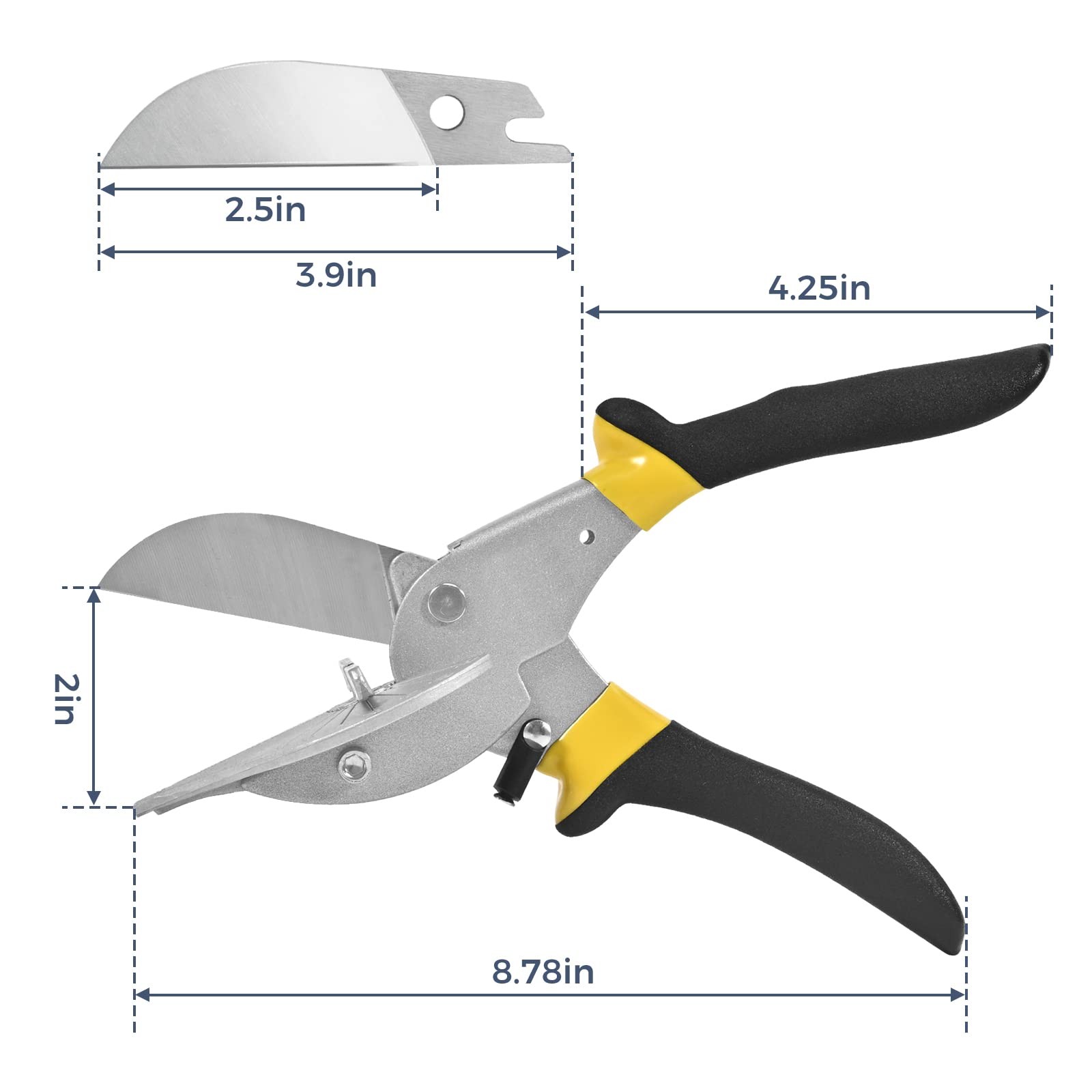 Miter Shears，Sharp Multi Angle Scissors, Adjustable From 45 ° to 135 ° Quarter