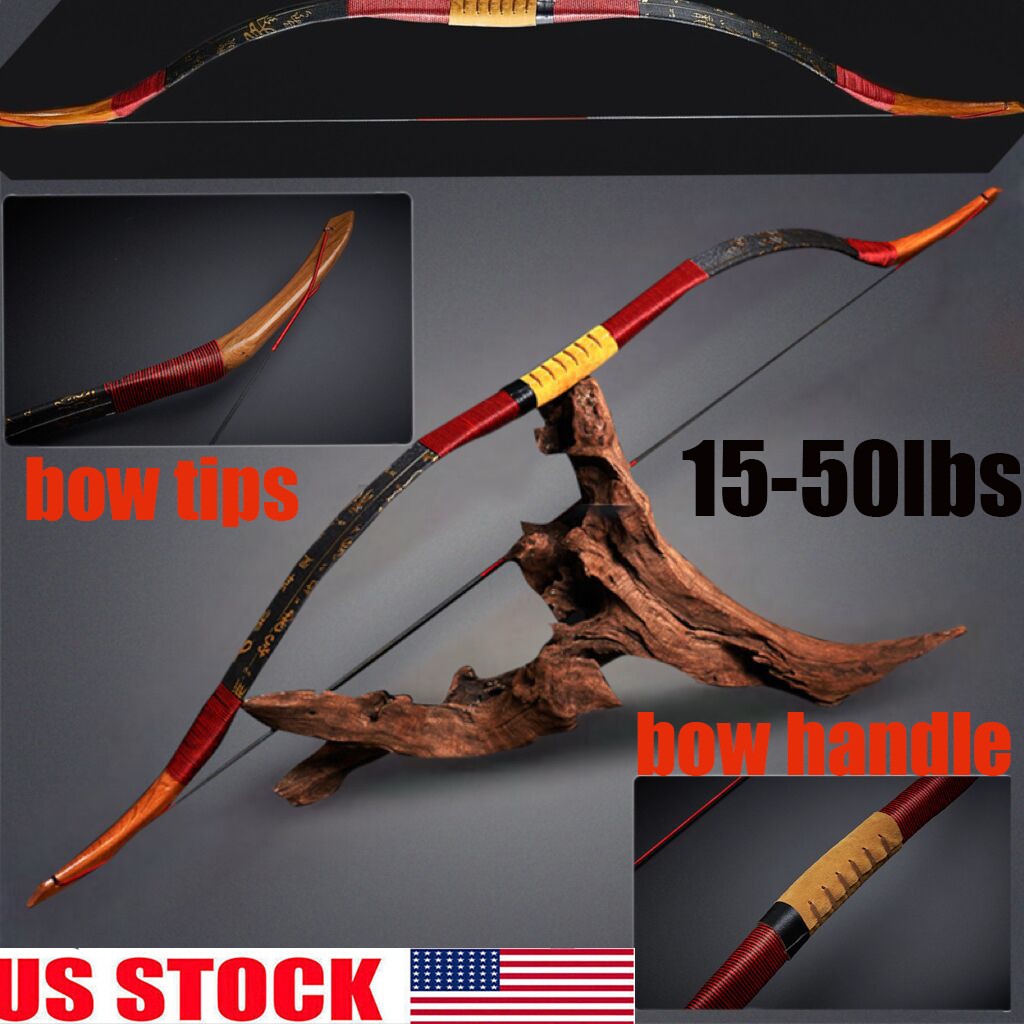 15-50lbs Archery Traditional Longbow Recurve Bow Horsebow Hunting Target  Shoot
