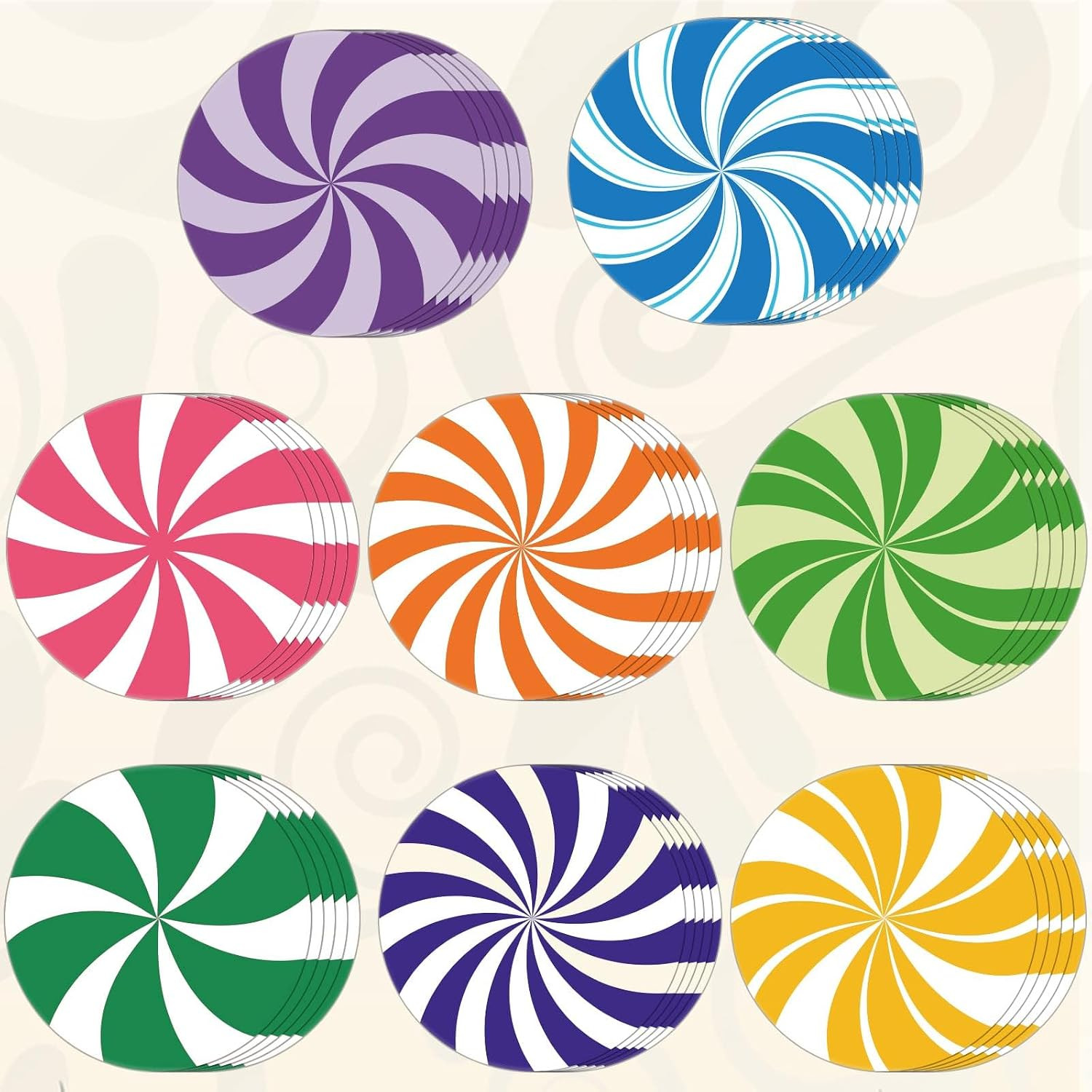 48 Pieces Peppermint Candies Cutouts Christmas Home Classroom Decoration Swee...