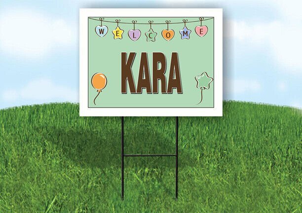KARA WELCOME BABY GREEN  18 in x 24 in Yard Sign Road Sign with Stand