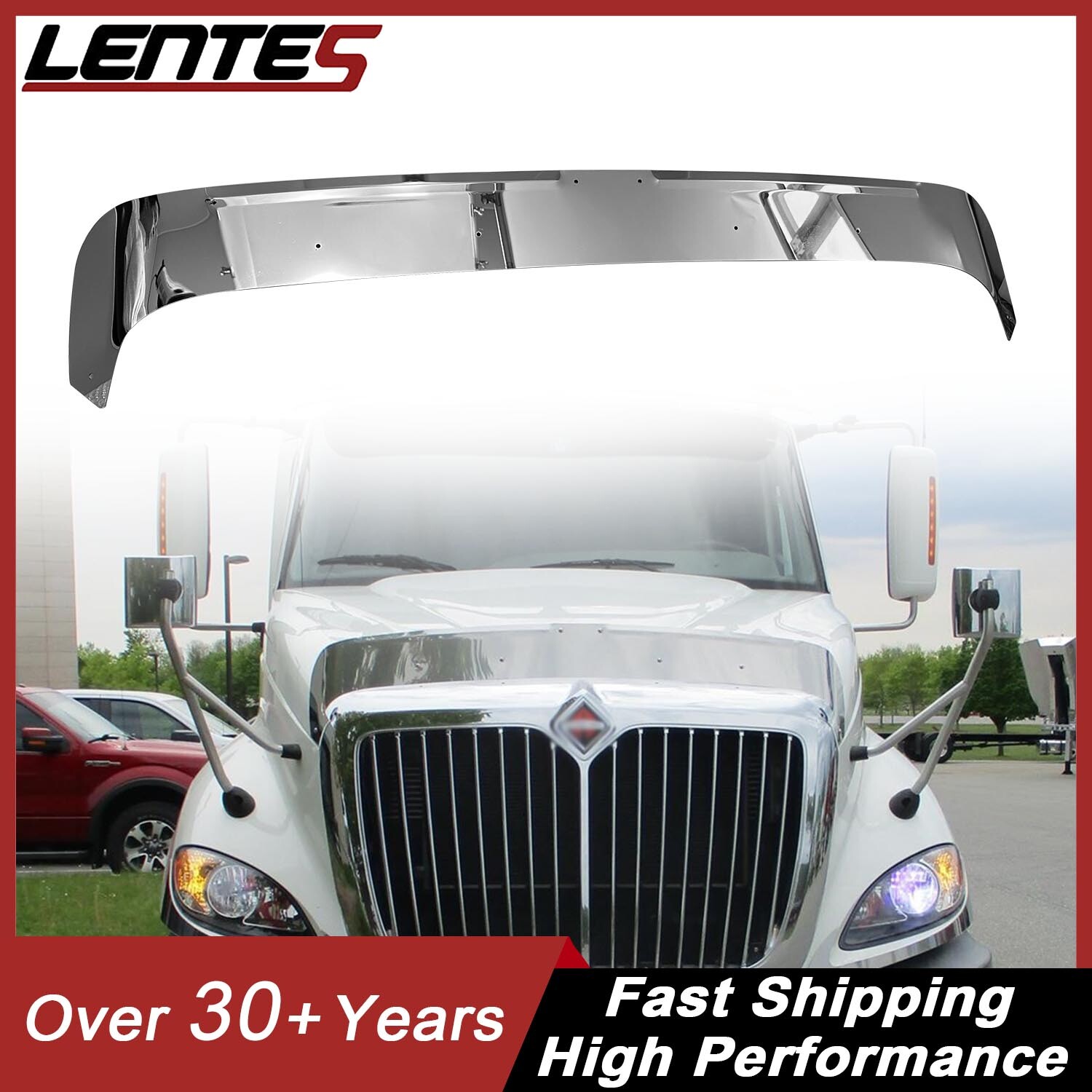 430 Stainless Steel For International ProStar Truck Hood Shield Bug Deflector