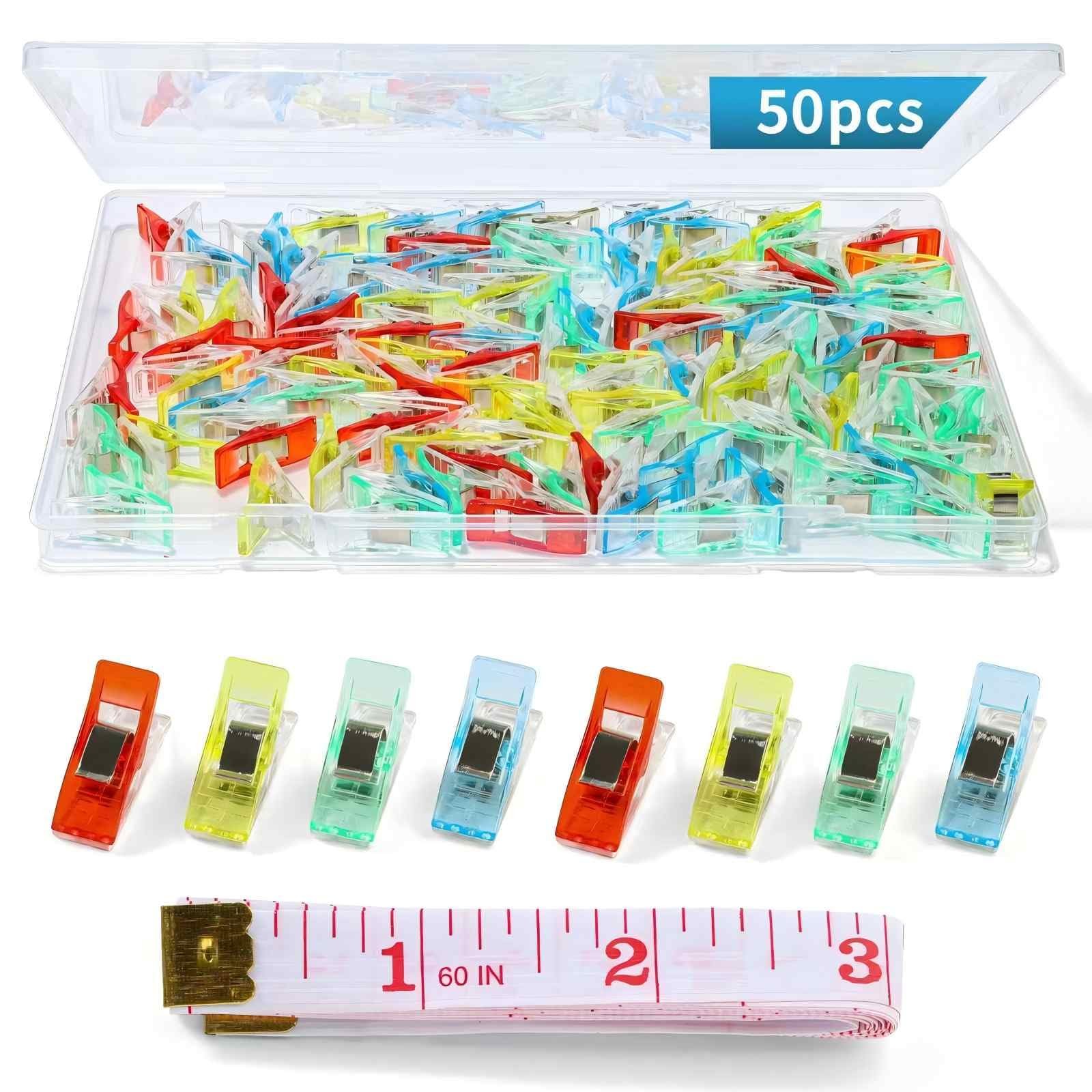50 Pcs Sewing Clips for Fabric and Quilting,Premium Quilting Colourful
