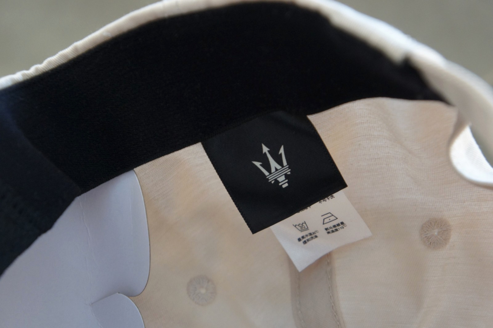 New Genuine Maserati Trident Beige Baseball Adjustable Snapback Cap Hat Patch