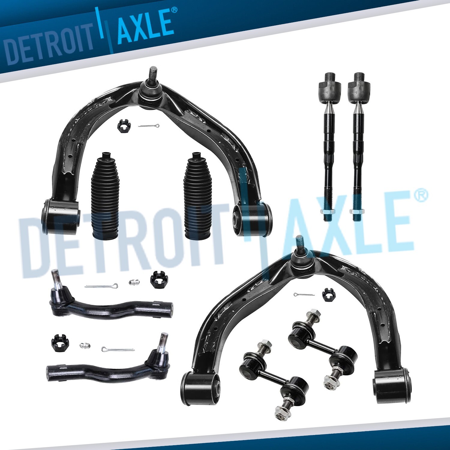 Front Upper Control Arms Tie Rod Sway Bars Kit for Nissan Titan Armada QX56 QX80