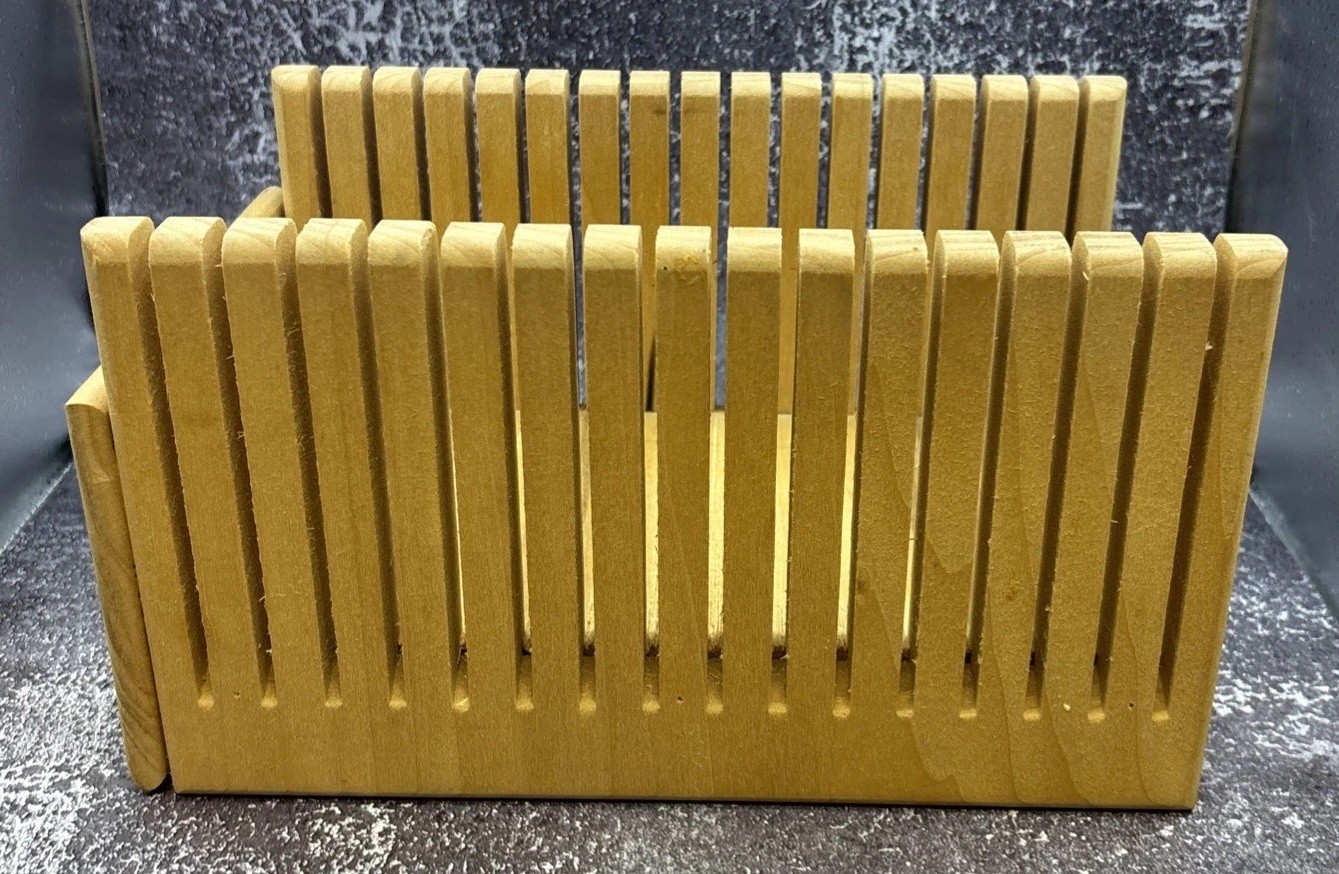 Vintage Wooden Bread Slicer / Slotted Knife Sections - Designed