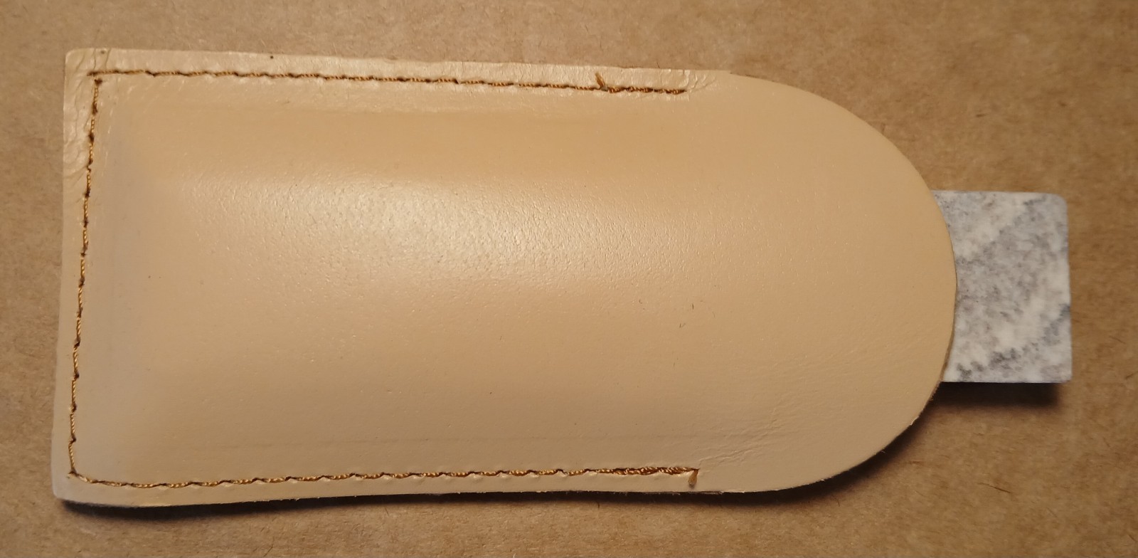 4"x 1"x 1/2" Soft Washita Pen Knife Stone In Leather Pouch, Oilstone, Whetstone