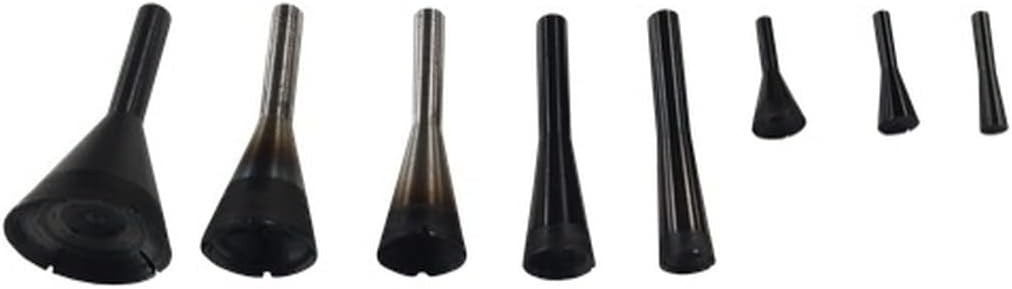 Manpa Concave Eye Cutter (8 pieces) 1/4" & 1/8" Mandrel for carving birds & anim