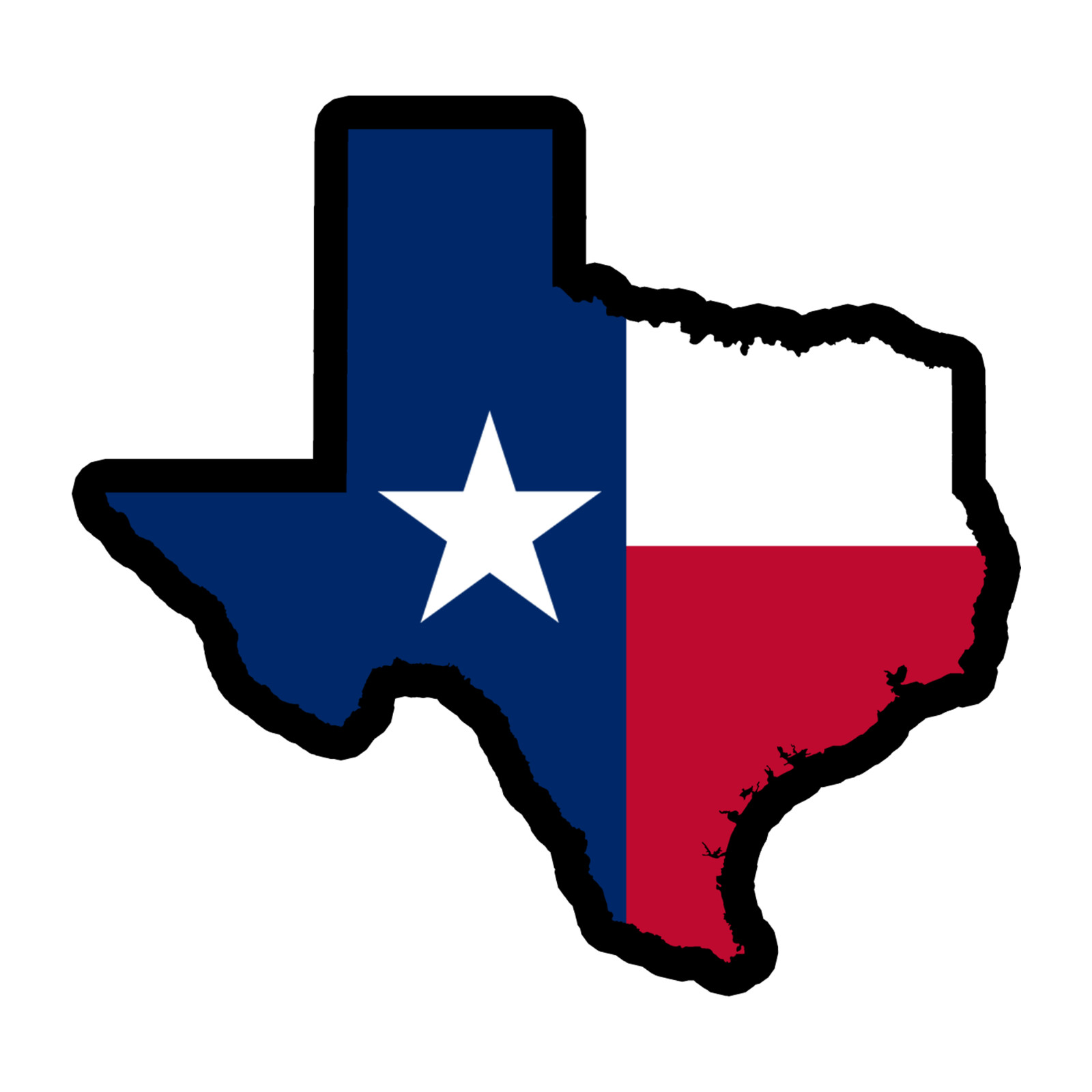 Texas Flag Texas State Shape Sticker 5x5 Inch Bumper Laptop Decal